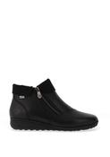 Rieker Womens Smooth Leather Flat Ankle Boots, Black image