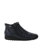 Rieker Womens Leather Fleece Lined Ankle Boots, Navy image
