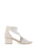 Rieker Womens Diamante Strap Heeled Sandals, White image