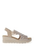 Rieker Womens Perforated Cage Sling Back Sandals, Beige image