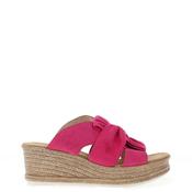 Rieker Womens Bow Wedge Mule Sandals, Pink