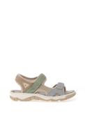 Rieker Womens Colour Block Velcro Strap Sandals, Green Multi image