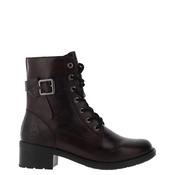 Rieker Womens Glossy Military Style Boots, Wine image