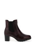 Rieker Womens Distressed Glossy Finish Ankle Boots, Wine image