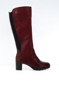 Rieker Womens Leather Elasticated Back Knee High Boots, Wine image