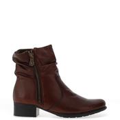 Rieker Womens Gathered Textured Leather Ankle Boots, Brown image