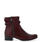 Rieker Womens Gathered Textured Leather Ankle Boots, Wine image