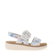 Rieker Womens Shimmer Velcro Strap Sandals, Blue Multi image
