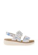 Rieker Womens Shimmer Velcro Strap Sandals, Blue Multi image