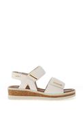 Rieker Womens Velcro Chunky Strap Sandals, White image