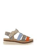 Rieker Womens Soft Touch Caged Sandals, Multi image
