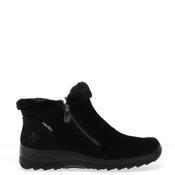 Rieker Womens Suede Fleece Low Ankle Boot, Black image