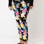 Robell Bella 09 Straight Fit Floral Jeans, Black Multi