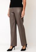 Robell Efi Straight Leg Faux Leather Trousers, Taupe image