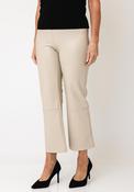 Robell Joella Faux Leather Cropped Flare Trousers, Light Beige image