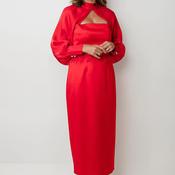 Role Mode Lares Cape Detail Feather Dress, Red
