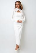 Role Mode Lares Cape Detail Feather Dress, White image