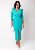 Role Mode Lona Belted A-Line Dress, Teal image