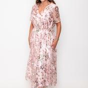 Samantha Jane Charlotte Sequin Mesh Midi Dress, Pink image