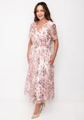 Samantha Jane Charlotte Sequin Mesh Midi Dress, Pink image