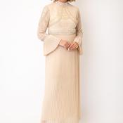 Samantha Jane Victoria Embellished Pleated Maxi Dress, Beige image
