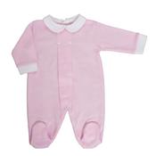 Sardon Baby Girl Long Sleeve Collar Babygrow, Pink