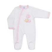 Sardon Baby Girl Long Sleeve Teddy Babygrow, Pink