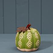 satchville Leaf Ceramic Pumpkin Ornament, Green image
