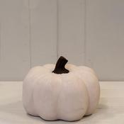 satchville Medium Ceramic Pumpkin Ornament, Off White image