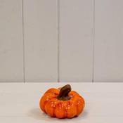 satchville Mini Wonky Vintage Ceramic Pumpkin Ornament, Orange
