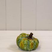 satchville Mini Wonky Vintage Ceramic Pumpkin Ornament, Green