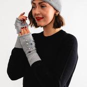 Serafina Collection Embellished Hat &amp; Gloves Gift Set, Grey