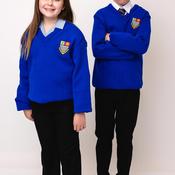 Raphoe Royal Prior V Neck Jumper, Royal Blue