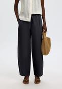 Selected Femme Willow Loose Barrel Leg Trousers, Dark Blue image