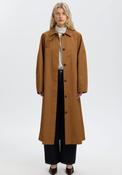 Selected Femme Longline Cotton Coat, Toffee Brown image
