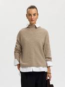 Selected Femme Cille High Neck Top, Taupe image