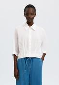 Selected Femme Cleo Cropped Shirt, White image