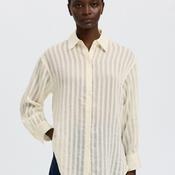 Selected Femme Toran Oversized Mesh Blouse, Cream image