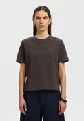 Selected Femme Essentials Plain T-Shirt, Brown image