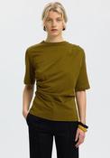 Selected Femme Woline Ruched T-Shirt, Green image