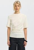 Selected Femme Woline Ruched T-Shirt, Off White image