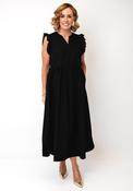 Selected Femme Plain A-Line Midi Dress, Black image