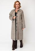 Selected Femme Spencer Plaid Print Long Trench Coat, Beige Multi image