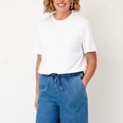 Selected Femme Stitch Detail Plain T-Shirt, White image