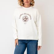 Selected Femme Graphic Print Sweatshirt, Cream and Brown