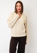 Selected Femme Selma Knitted V-Neck Jumper, Cream image