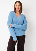 Selected Femme Selma Knitted V-Neck Jumper, Blue image
