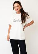 Selected Femme Woline Oversized Slogan T-Shirt, Cream image