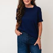 Selected Femme Essential Plain T-Shirt, Navy image