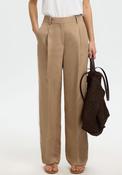 Selected Femme Terry Wide Leg Tailored Trousers, Beige image
